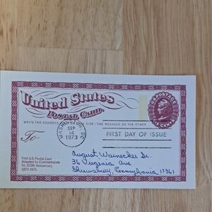 United Stated Postal Card First Day Issue